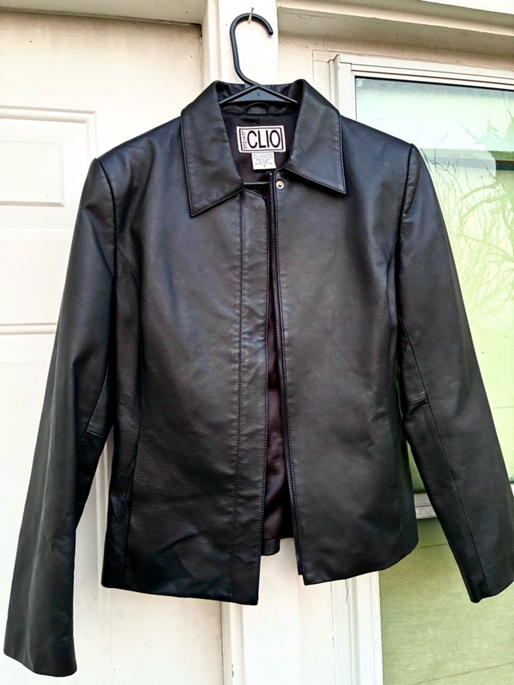 Vintage 90s black leather jacket